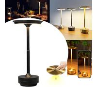 Vueeze Ecolume Table Lamp,LED Portable Outdoor Dining Table Light,Touch Three-Color Adjustment Cordless Table Lamp,Rechargeable Nightlight,for Kitchen Counter Bedroom Patio