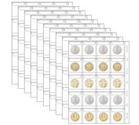 Vueinrg 10 Hoja para Moneda Album para Monedas Estándar de 9 Hoyos 20 Bolsillos Archivador de 2 Euros