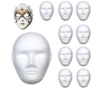 Vueinrg 10 Piezas Máscara Blanca Papel Blanco Bricolaje Máscara de Pulpa en Blanco Máscaras Pintada a Mano DIY Caretas para Manualidades Cosplay Fiestas Careta Halloween