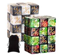 Vueinrg 48 Piezas Contadores de Dados D6 Dados de Fichas Dados de Lealtad de Cubo Dados Token Compatible con MTG, CCG, Accesorios de Juegos de Cartas para Matematicas Juegos de Dados Set
