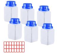 Vueinrg 6 x 250ml Frascos de Boca Ancha con Tapón de Rosca,Frascos para Productos Químicos, Frasco de Laboratorio Botellas de Plástico HDPE para Laboratorio, Cocina o Hobby (Blanco)