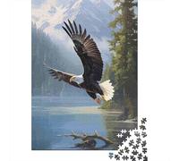 Vuelo Bald Eagle Set De 1000 Piezas Papel Reciclado Puzzle Familiar Aficionados A Los Entretenimiento Fin De Semana Rompecabezas Atractivo 52x38cm/1000pcs