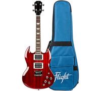 Vuelo Pioneer Solid Body Cherry Red Ukelele eléctrico