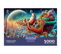 Vuelo Santa Puzzle Actividades Familiares 1000 Piezas Misteriosa Nochebuena Juego De Rompecabezas Juego EduGatoivo para Niños Adultos 52x38cm/1000pcs