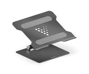 Vuelogic Supporto per laptop regolabile in altezza, supporto ergonomico per notebook per scrivania, ufficio, in alluminio con cuscinetti antiscivolo e raffreddamento/ventilazione, grigio spazio