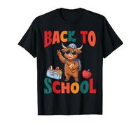 Vuelta a la Escuela Cute Highland Cow Student First Day Vibes Camiseta