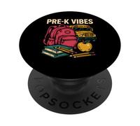 Vuelta a la escuela Pre-K Vibes Cute Girls First Day PopSockets PopGrip Adhesivo