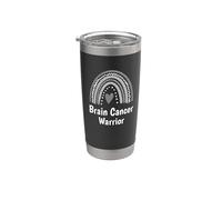 Vuélvete gris en mayo Cáncer Cerebral Warrior Rainbow Vaso térmico de acero inoxidable de doble pared