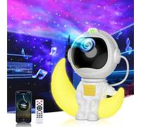 VUENICEE Astronauta Proyector Galaxy, Proyector Estrellas Infantil, Luz Nocturna con Nebulosa y Estrella/Temporizador/Control Remoto/Bluetooth/Altavoz de Música, Regalos Para Niños y Adultos