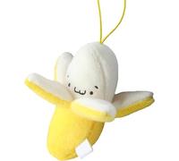 Vugyue Bonito llavero de dibujos animados con forma de plátano de peluche, llavero de plátano pelado, colgante de felpa con forma de plátano pelado, regalo de cumpleaños para decoración, decoración de
