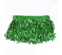 VUIKLCty 10 Yards of Sequin Fringe Trim For Clothing Decoration Accessories and DIY Garment Sewing(Dark Green)