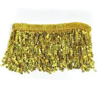 VUIKLCty 10 Yards of Sequin Fringe Trim For Clothing Decoration Accessories and DIY Garment Sewing(Giallo)