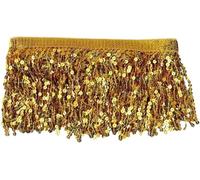 VUIKLCty 10 Yards of Sequin Fringe Trim For Clothing Decoration Accessories and DIY Garment Sewing(Gold)