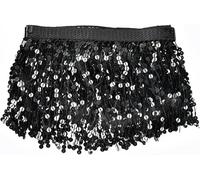 VUIKLCty 10 Yards of Sequin Fringe Trim For Clothing Decoration Accessories and DIY Garment Sewing(Nero)