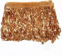 VUIKLCty 10 Yards of Sequin Fringe Trim For Clothing Decoration Accessories and DIY Garment Sewing(Orange)