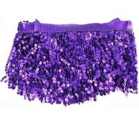 VUIKLCty 10 Yards of Sequin Fringe Trim For Clothing Decoration Accessories and DIY Garment Sewing(Purple)