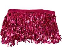VUIKLCty 10 Yards of Sequin Fringe Trim For Clothing Decoration Accessories and DIY Garment Sewing(Rose Red)