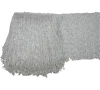 VUIKLCty 2-Metre Sequinned Fringed Lace-Trimmed Ribbon, Suitable For Latin Dance Skirts and Stage Costumes(Color2)