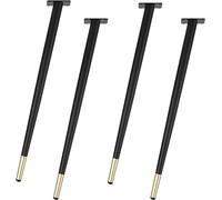 VUIKLCty 4 patas de metal inclinadas para muebles, patas de repuesto modernas, proyectos de bricolaje en casa con tornillos de montaje (50 cm, negro) (negro + dorado, 20 cm)