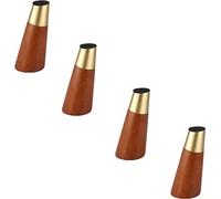 VUIKLCty 4 patas para muebles, patas de sofá de madera maciza, patas de mesa de roble con cubierta de cobre dorado, patas de repuesto en forma de cono (patas rectas, 20 cm)