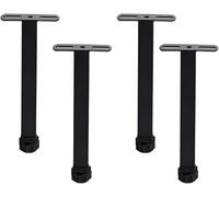 VUIKLCty 4 Piezas de Pata de Apoyo en Forma de T con nervadura for Cama, Soporte for pies, de pies, Esqueleto, Pata de Cama, Color Negro(18cm)