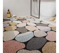VUIKLCty Alfombra de baño de lufa Calada, Suave, de Secado rápido y con Estampado de guijarros