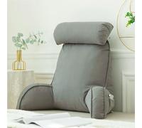 VUIKLCty Almohada de Lectura, Almohada de Respaldo, cojín Junto a la Cama, con reposabrazos y Rollo for el Cuello Desmontable, Utilizado for Leer Libros(Light Gray)