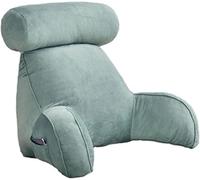 VUIKLCty Almohada de lectura con soporte para cuello y brazos, cojín de apoyo lumbar para la espalda, cojín de descanso para adultos, gran respaldo para leer un libro o jugar un juego (azul agua, 75 x