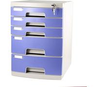 VUIKLCty Archivadores Archivador Cerradura 5 cajones Almacenamiento de Datos de Escritorio Caja de Almacenamiento de plástico - Multicolor 29.5X39.4X43Cm Librería(BLU)