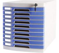 VUIKLCty Archivadores Archivador Cerradura De Llaves Gabinete De Almacenamiento De Archivos De Datos De 10 Cajones - Librería Multicolor 29.5X39.4X32.5Cm (Color : Blue)(BLU)