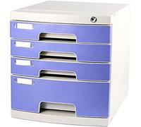 VUIKLCty Archivadores Cerradura 4 cajones Almacenamiento de Datos de Escritorio Caja de Almacenamiento de plástico - Muebles de Oficina en casa Librería(BLU)