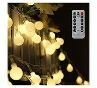 VUIKLCty Cadena Ligera 0. 6W 36 PIES 80LE Lámpara de Cuento de Hadas DS 8 Modos a Prueba de Agua con batería, con Control Remoto, Adecuado for Fiesta, Sala de Estar, Dormitorio, Patio, jardín