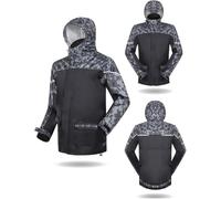 VUIKLCty Chaqueta Impermeable Ligera con Capucha y Cortavientos; Conjunto Impermeable for Pesca, Camping y Pantalones(L)
