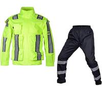 VUIKLCty Chaqueta Impermeable Mackintosh de Dos Piezas for Hombre y Mujer, Chaqueta con Capucha, Pantalones, Cortavientos Mackintosh de Ciclismo clásico for Hombre con Cinta Reflectante(L)