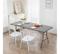 VUIKLCty Cubierta de Mesa Plegable a Prueba de Polvo, Mantel Rectangular elástico(Grigio,4FT-76x122cm)