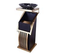 VUIKLCty Cubo de Basura al Aire Libre, Cubo de Basura de Acero Inoxidable, Cubo de Basura de Hotel, Cubo de Basura de Reciclaje, Oficina de vestíbulo con Cubo de Basura cenicero(Gold)