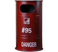 VUIKLCty Cubo de Basura al Aire Libre Viento Industrial Basura al Aire Libre Patio al Aire Libre Cubo de Basura Cubo de Basura Cubo de Basura de Hierro Fundido(Rosso)