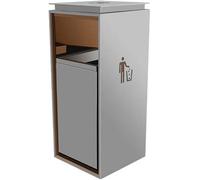 VUIKLCty Cubo de Basura Cubo Cuadrado de Acero Inoxidable Cubo Interior Cubo de Basura al Aire Libre Almacenamiento Cubo de Basura al Aire Libre Cenicero Vertical