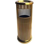 VUIKLCty Cubo de Basura Cubo Interior de Acero Inoxidable Cenicero Vertical Cubo de Basura Cubo de Basura al Aire Libre Contenedor de Basura for Patio(Gold)