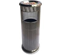 VUIKLCty Cubo de Basura Cubo Interior de Acero Inoxidable Cenicero Vertical Cubo de Basura Cubo de Basura al Aire Libre Contenedor de Basura for Patio(Chrome)