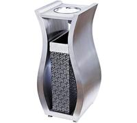 VUIKLCty Cubo de Basura de Acero Inoxidable (con Cubo Interior) Cubo de Basura for Exteriores Almacenamiento Calle Cubo de Basura for Exteriores Cenicero Vertical(Chrome)