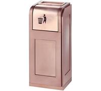 VUIKLCty Cubo de basuraCubo de Basura con cenicero Vertical cuadradoPatioambiental Cubo de Basura Exterior con Cubo interiorCubo de Basura de Calle(Rose Gold)