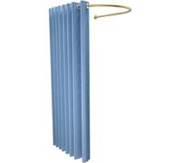 VUIKLCty Estante de exhibición móvil y portátil con cortinas opacas, probador montado en la pared para tiendas minoristas de ropa, oficinas y centros comerciales (azul, 85 x 80 cm)