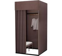 VUIKLCty Estante de exhibición móvil y portátil para vestuario cuadrado extraíble con cortinas opacas y marco resistente, cabina de privacidad (Braun, 80 x 80 x 200 cm)