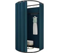 VUIKLCty Estante de exhibición móvil y portátil, vestuario de pie, para boutique/pequeña tienda de ropa/piscina, vestuario con división de privacidad (azul, 85 x 80 x 200 cm)