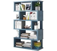 VUIKLCty Estantería for Libros Estantería de 6 Niveles Estantería de Almacenamiento de Madera Estante de exhibición Estantes de pie(BLU)