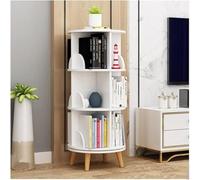 VUIKLCty Estantería for Libros, estantería giratoria de 360 Grados, estantería móvil con Ruedas, Estante de Gran Capacidad Adecuado for la Oficina en casa(White+Chair Legs 3 Layers)