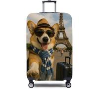 VUIKLCty Funda Protectora for Maleta, Protector elástico for Carrito, Funda for Equipaje, Lavable, antiarañazos(Dog 2,L)