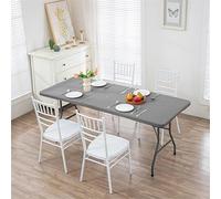 VUIKLCty Funda Protectora for Mesas Plegables; Mantel Rectangular elástico(Grigio,4FT)