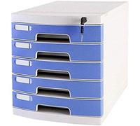 VUIKLCty Gabinete de Archivos con Cerradura y cajones Gabinete Multifuncional móvil 5 cajones Escritorio de Oficina Gabinete de Almacenamiento de Archivos Estantería de Almacenamiento(BLU)